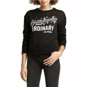 Harry Potter Womens Black Knit Sweater"Exceptionally Ordinary" Luna Lovegood M